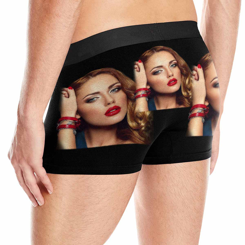 Custom Couple Matching Briefs with Face Personalized Photo Underwear Made For Couple Valentine's Day Gift