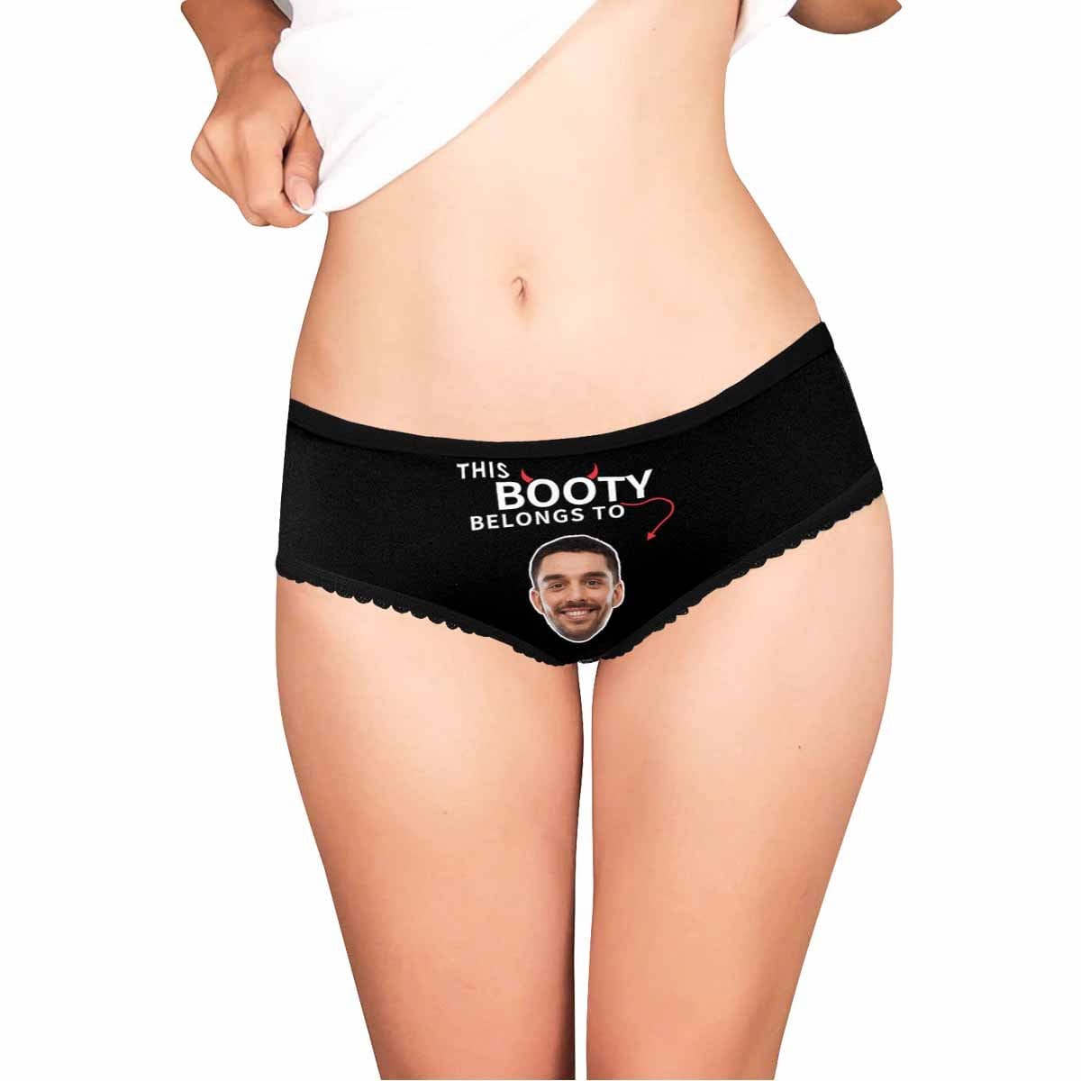 Custom Face Briefs Personalized Booty Belongs to You Panties Underwear with Photo Women&