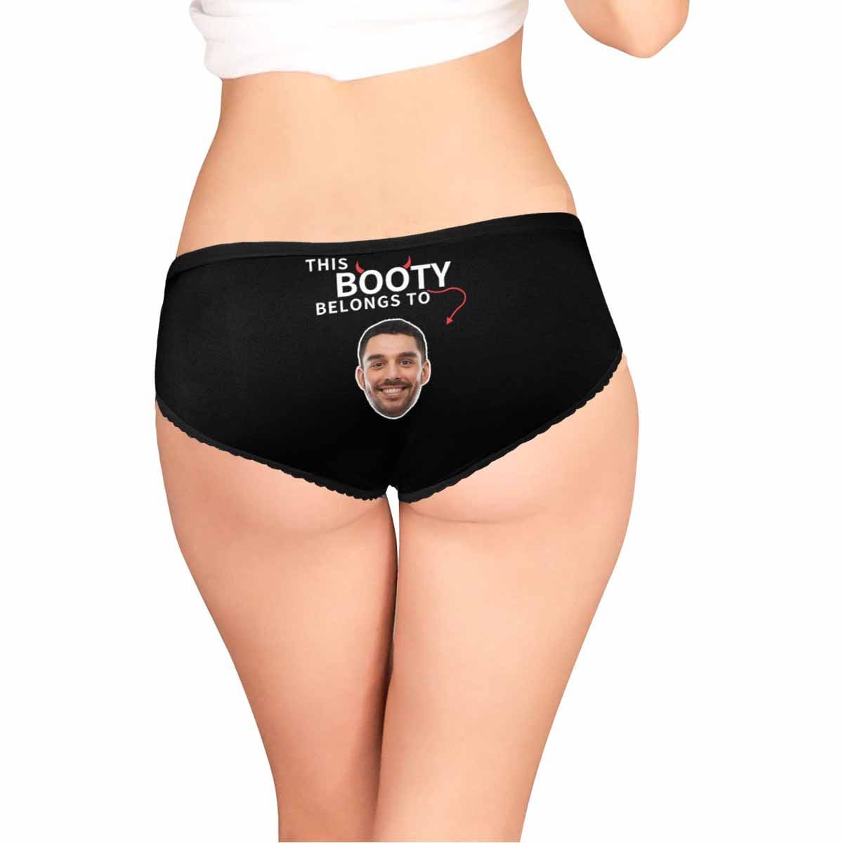 Custom Face Briefs Personalized Booty Belongs to You Panties Underwear with Photo Women&