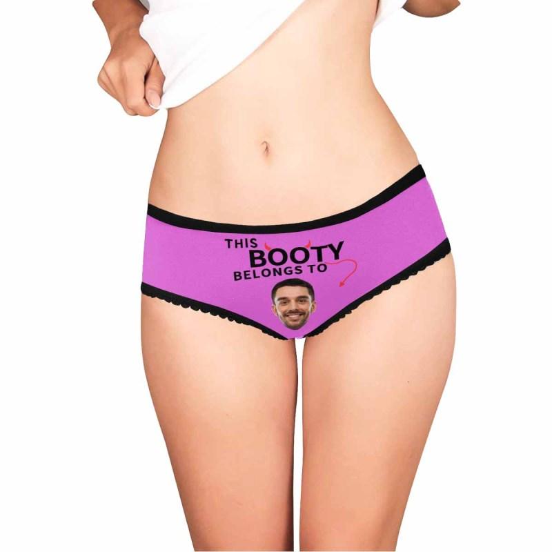 Custom Face Briefs Personalized Booty Belongs to You Panties Underwear with Photo Women&