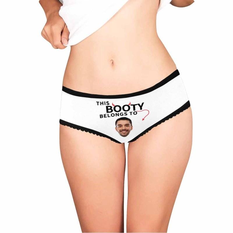 Custom Face Briefs Personalized Booty Belongs to You Panties Underwear with Photo Women&