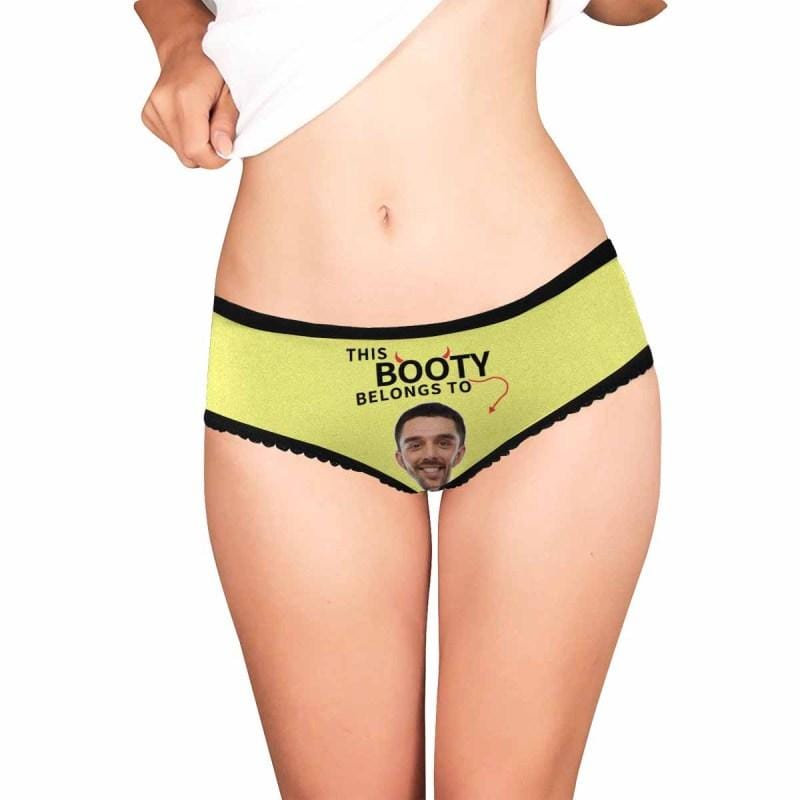 Custom Face Briefs Personalized Booty Belongs to You Panties Underwear with Photo Women&