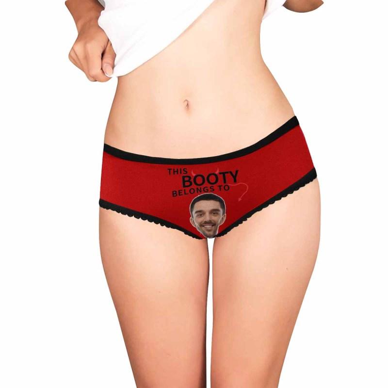 Custom Face Briefs Personalized Booty Belongs to You Panties Underwear with Photo Women&