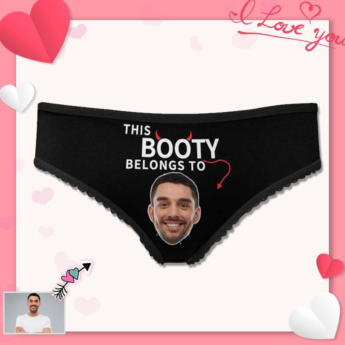 Custom Face Briefs Personalized Booty Belongs to You Panties Underwear with Photo Women&