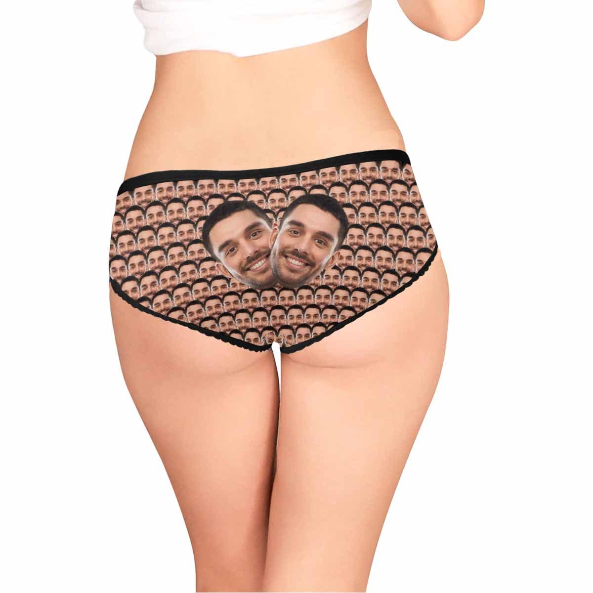 Custom Face Briefs Personalized Seamless Heads Underwear with Photo Women&