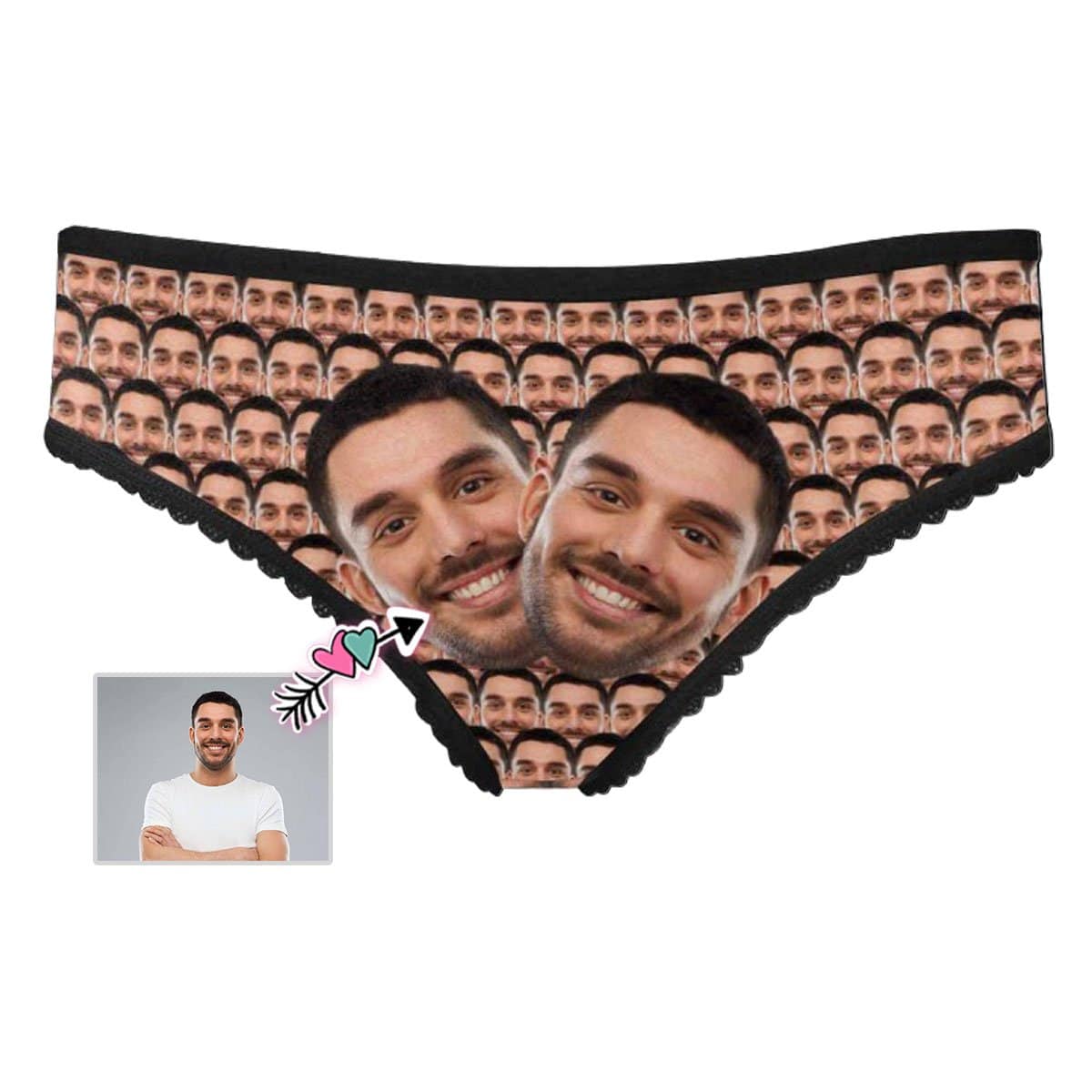 Custom Face Underwear Personalized Photo Double Heads Women Briefs