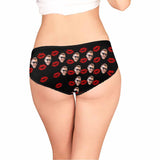 Custom Face Flaming Lips Underwear Personalized Women's High-cut Briefs Honeymoon Gift