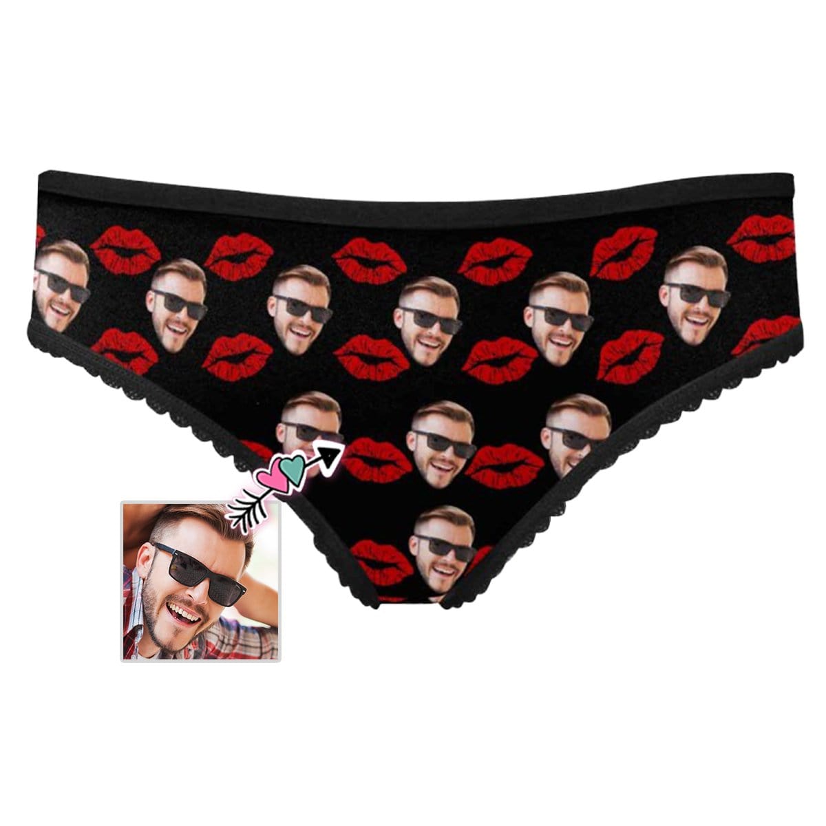 Custom Face Flaming Lips Underwear Personalized Women High-cut Briefs 