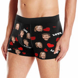 Custom Face Heart Women's Classic Thong&Men's Boxer Briefs Personalized Underwear For Couple Valentine's Day Gift