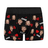 Custom Face Heart Women's Classic Thong&Men's Boxer Briefs Personalized Underwear For Couple Valentine's Day Gift