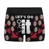 Custom Face Let's Do It Women's Classic Thong&Men's Boxer Briefs Personalized Underwear For Couple Valentine's Day Gift