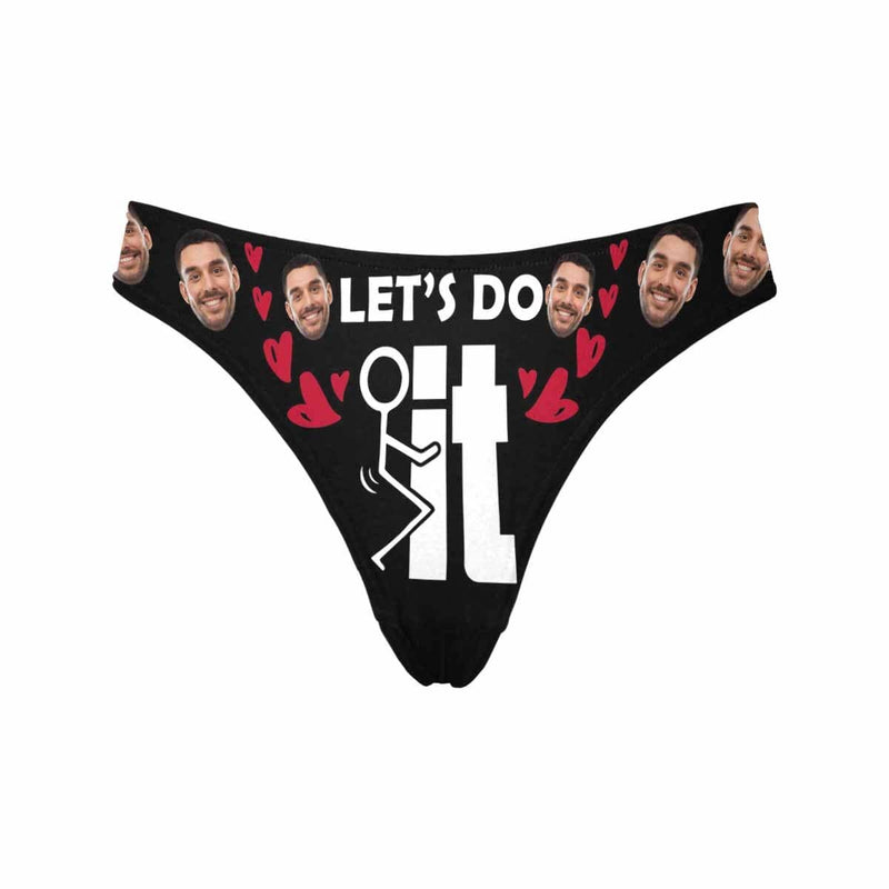 Custom Face Let's Do It Women's Classic Thong&Men's Boxer Briefs Personalized Underwear For Couple Valentine's Day Gift