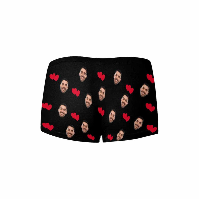 Custom Face Licked Women's Boyshort Panties&Men's Boxer Briefs Personalized Underwear For Couple Valentine's Day Gift