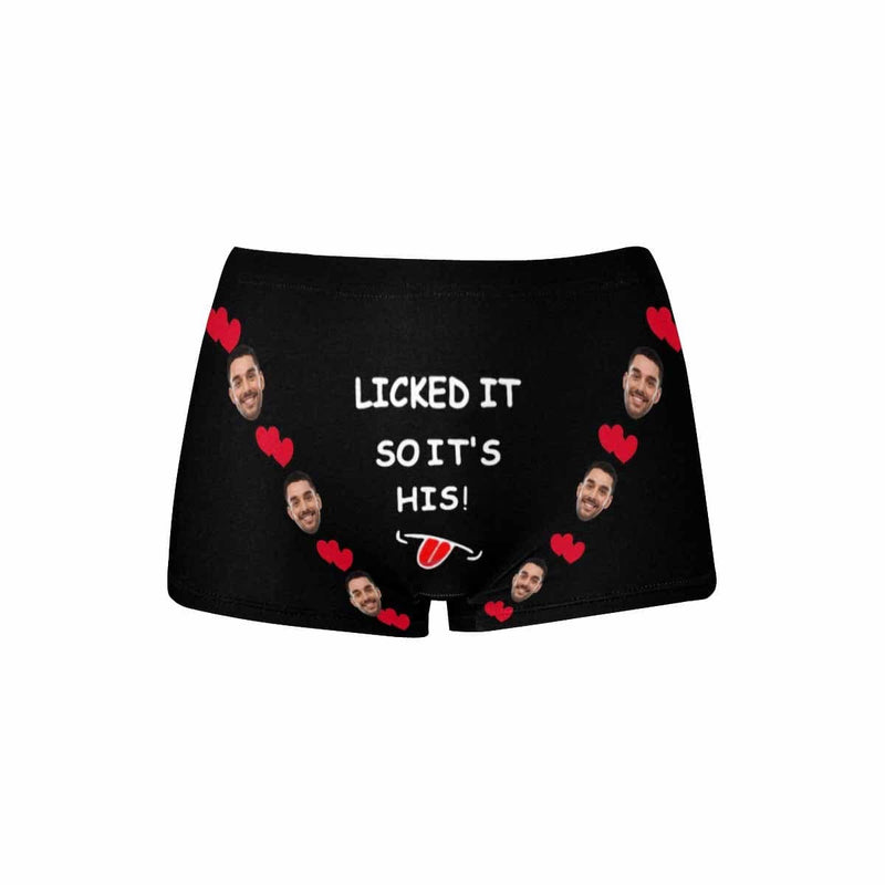 Custom Face Licked Women's Boyshort Panties&Men's Boxer Briefs Personalized Underwear For Couple Valentine's Day Gift