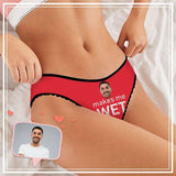 Custom Face Makes Me Wet Underwear Womens High-Cut Briefs