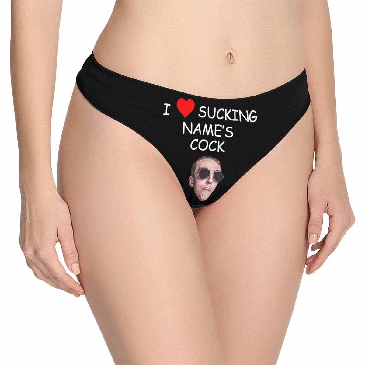 Custom Face&amp;Name Underwear Personalized Cock Lingerie Women&