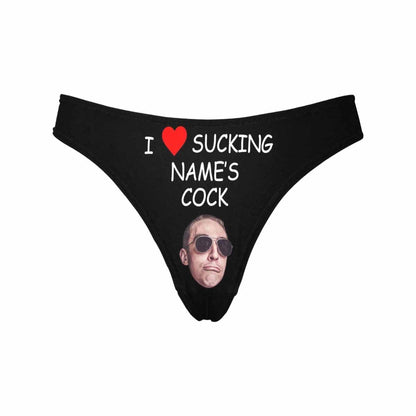 Custom Face&amp;Name Underwear Personalized Cock Lingerie Women&