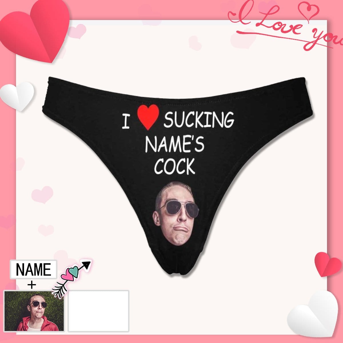 Custom Face&amp;Name Underwear Cock Women&