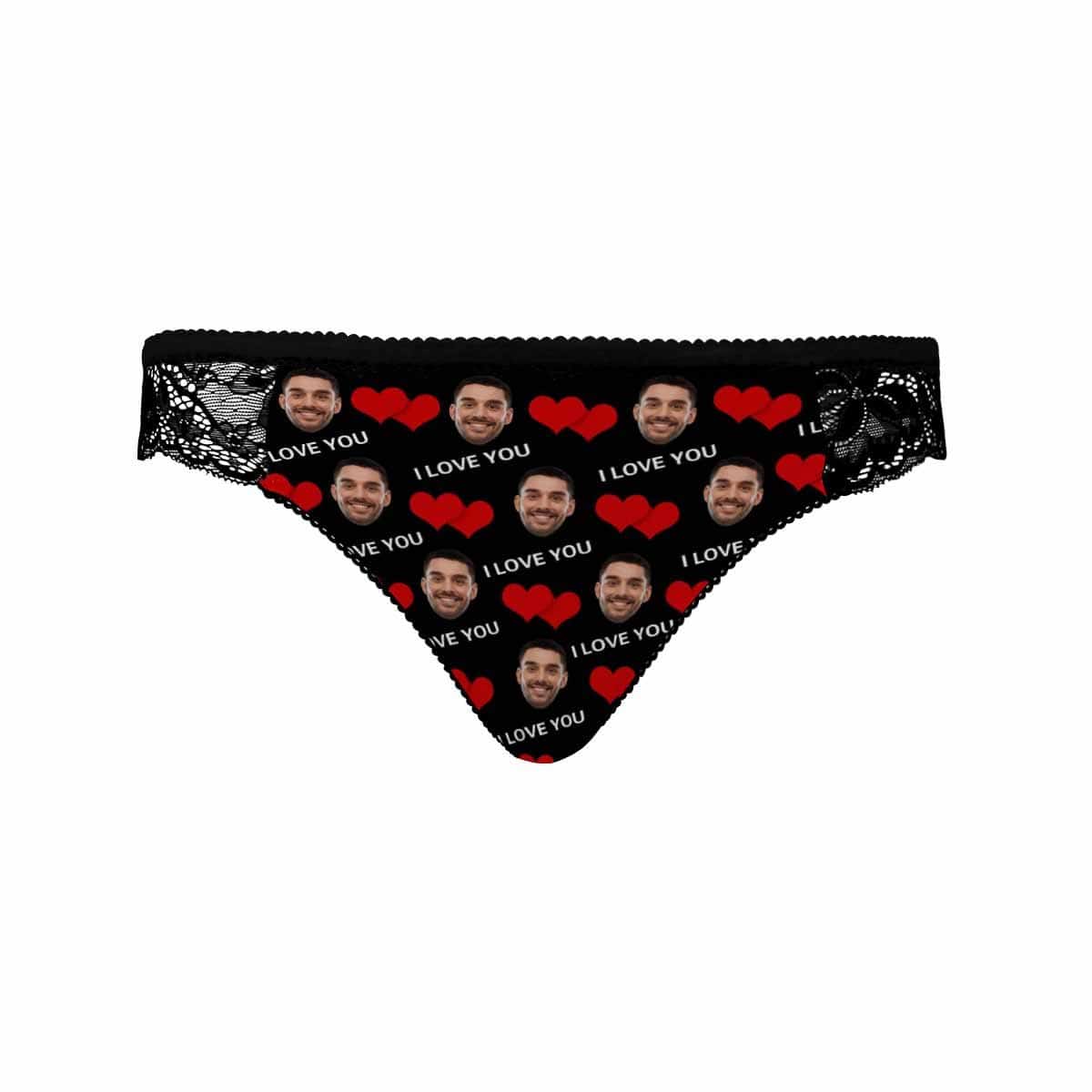 Custom Face Red Love Underwear Personalized Women&