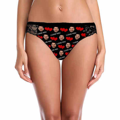 Custom Face Red Love Underwear Personalized Women&