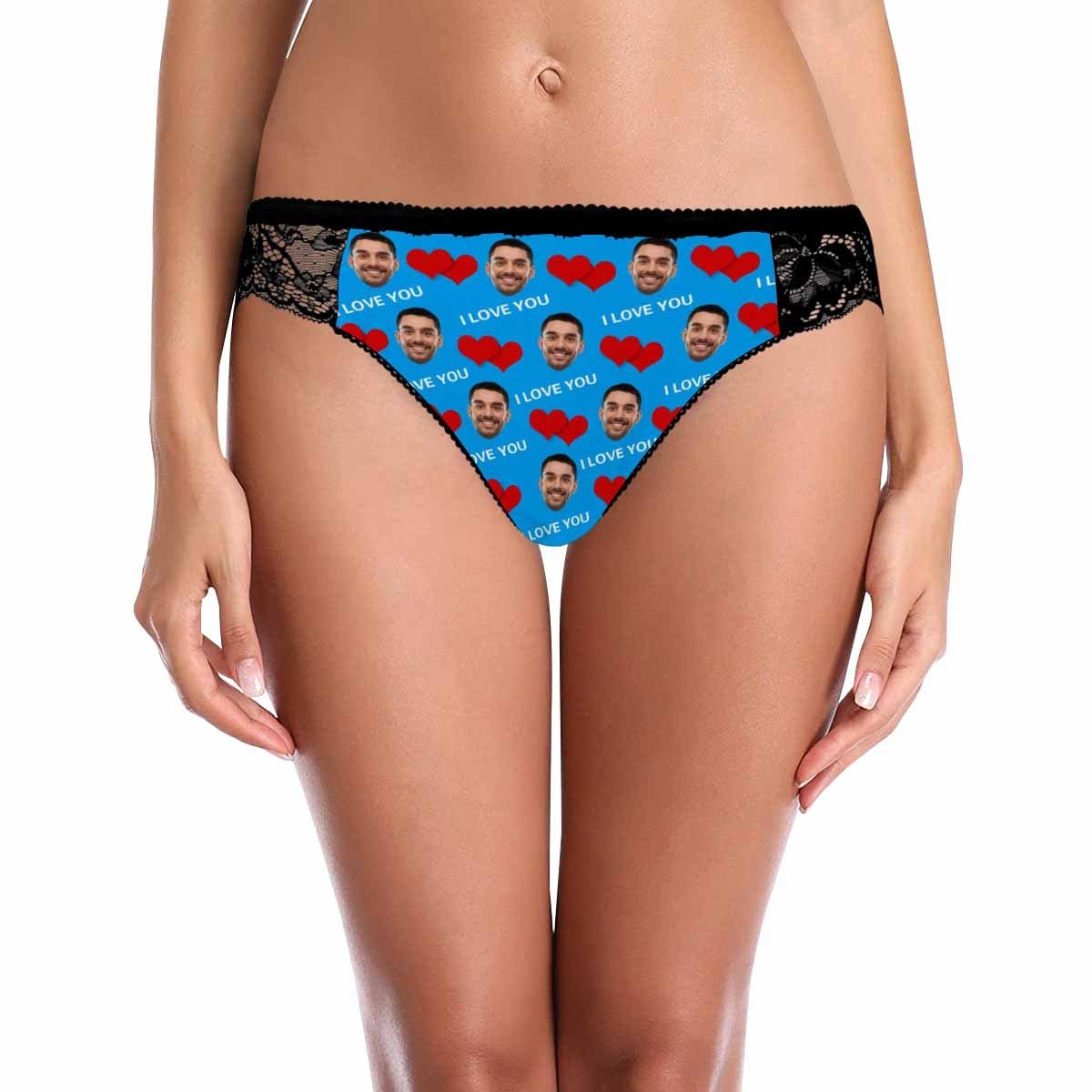 Custom Face Red Love Underwear Personalized Women&