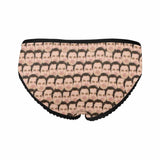 Custom Face Seamless Underwear fot Her Personalized Women's All Over Print High-cut Briefs