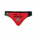 Custom Face Sexy Underwear Personalized Red Women's Lace Panty Valentine's Day Gift For Her