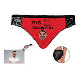 Custom Face Sexy Underwear Personalized Red Women's Lace Panty Valentine's Day Gift For Her