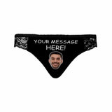 Custom Face&Text Underwear Print Your Message Here Personalized Women's Lace Panty Honeymoon Gift Valentine's Day Gift