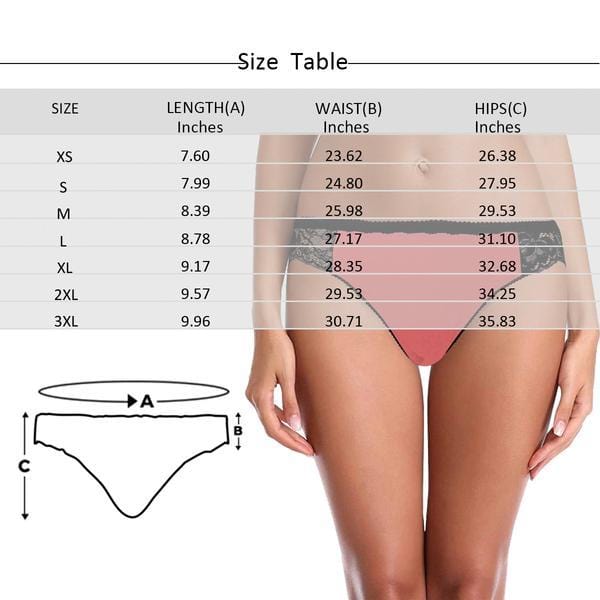 Custom Face&Text Underwear Print Your Message Here Personalized Women's Lace Panty Honeymoon Gift Valentine's Day Gift