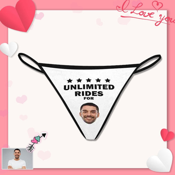 Custom Face Thongs Personalized Unlimited Rides Womens G-String Panties