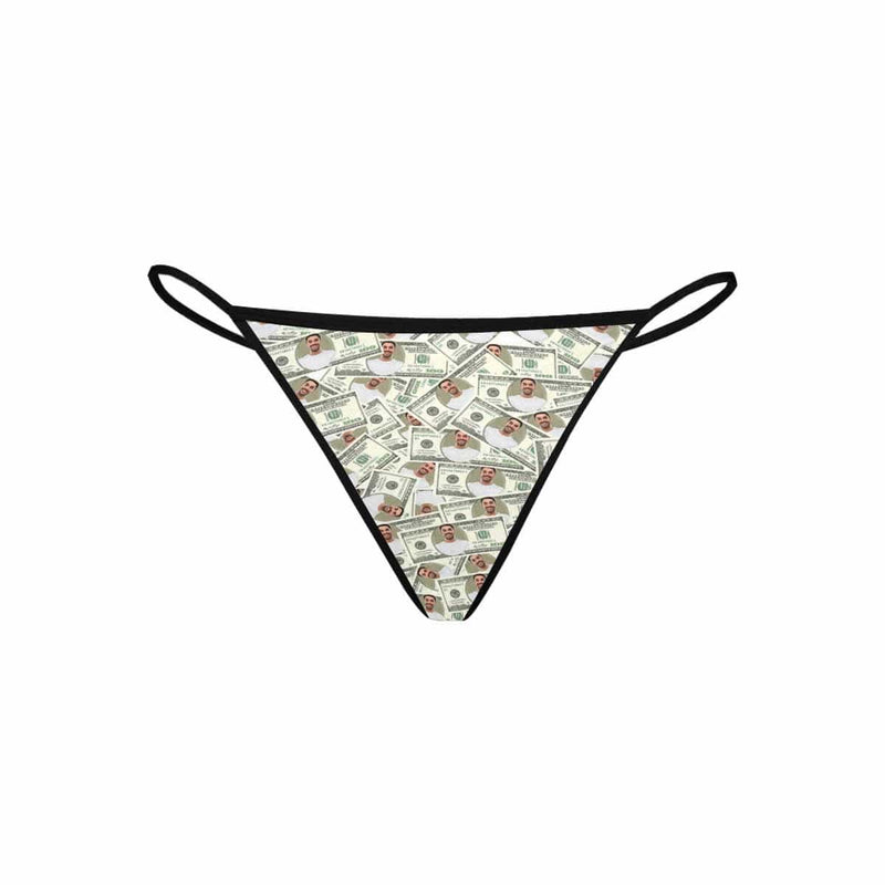 Custom Face Thongs Underwear for Women Personalized Money Women's G-String Panties