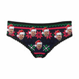 Custom Face Underwear Design Christmas Pattern Panties Personalized Women's All Over Print High-cut Briefs