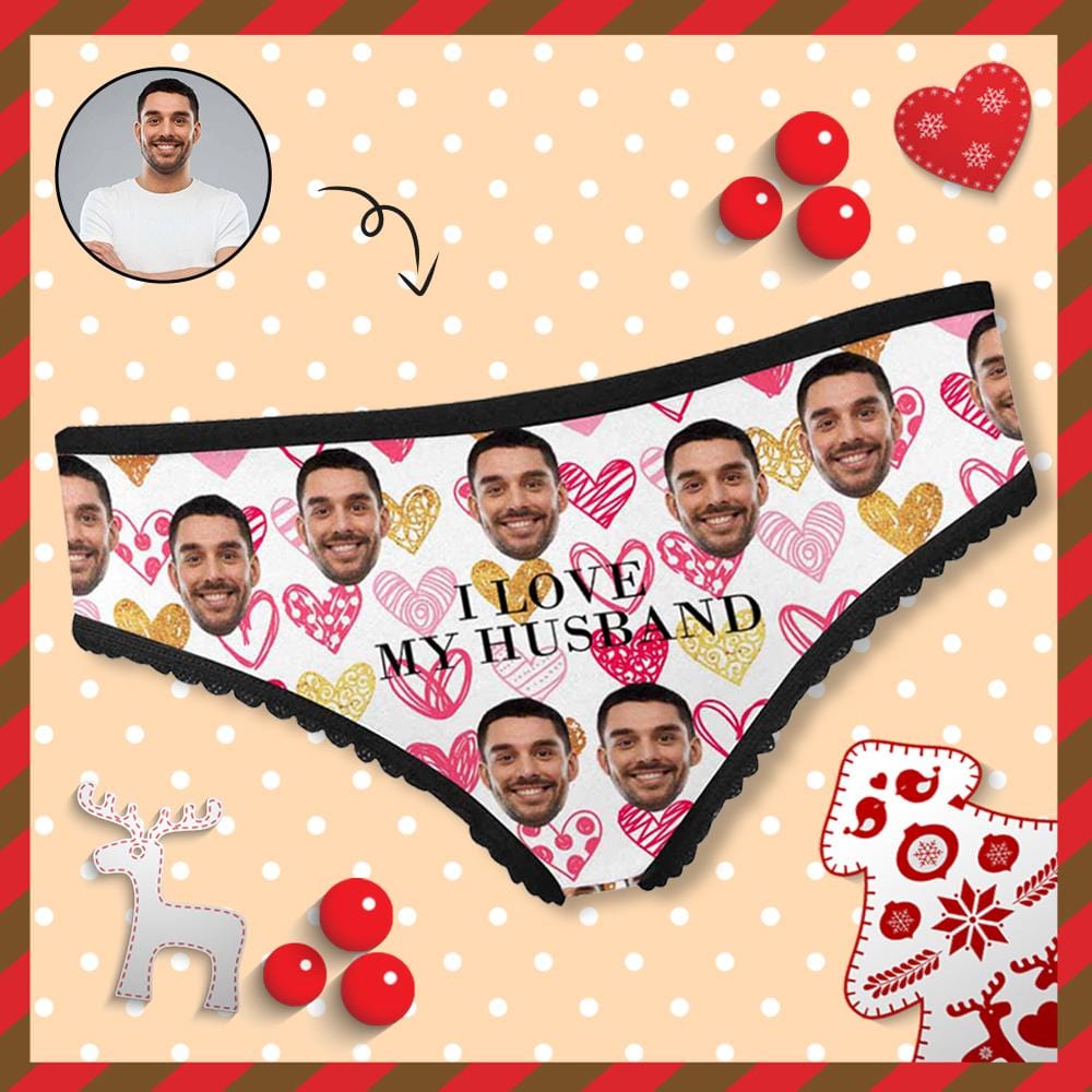 Custom Face Underwear Personalized Photo I Love My Womens Briefs