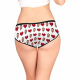 Custom Face Underwear Design Red Heart Panties Personalized Women's All Over Print High-cut Briefs