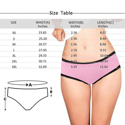 Custom Face Underwear Design Red Heart Panties Personalized Women&