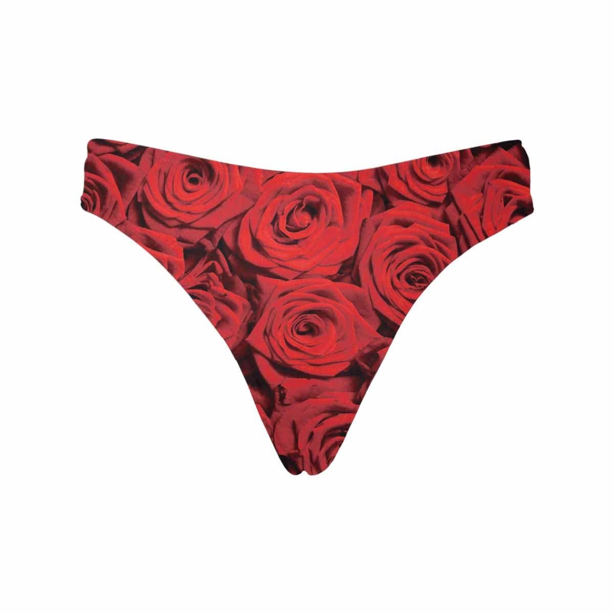 Custom Face Underwear Design Red Rose Zip Romance Panties Personalized Women&