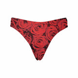 Custom Face Underwear Design Red Rose Zip Romance Panties Personalized Women's Classic Thongs For Valentine's Day Gift