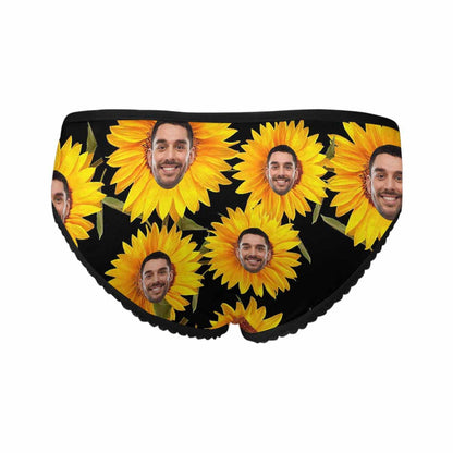 Custom Face Underwear Design Sunflower Panties Personalized Women&