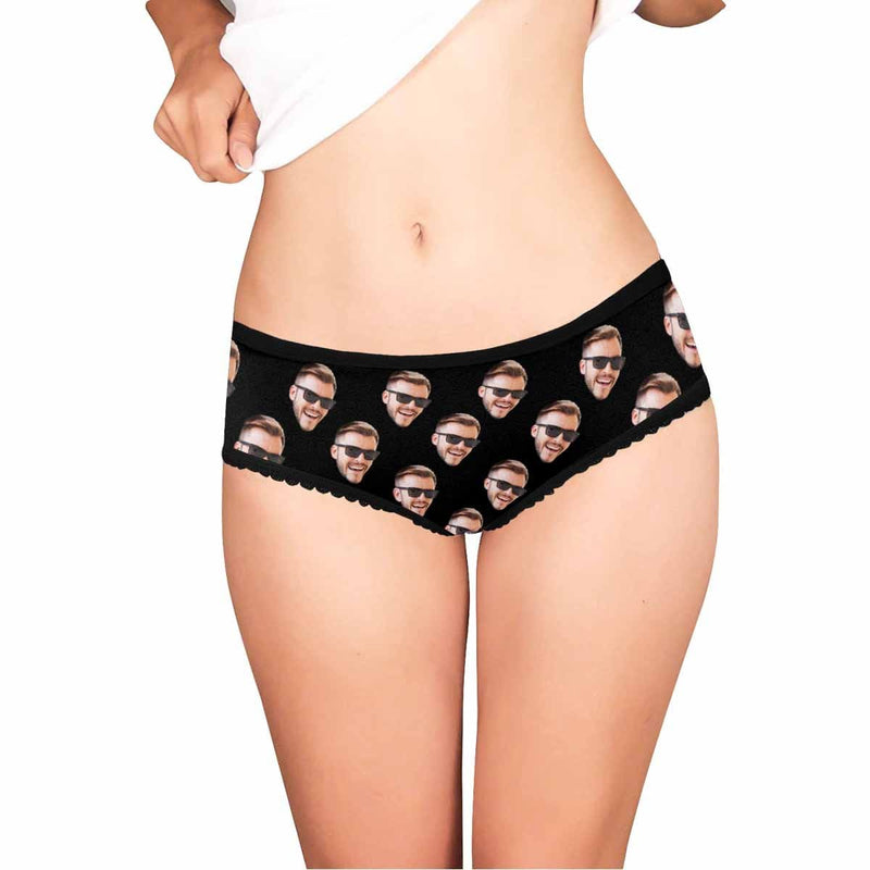 Custom Face Underwear for Her Personalized Photo Panties Women's High-Cut Briefs Lovers Gift