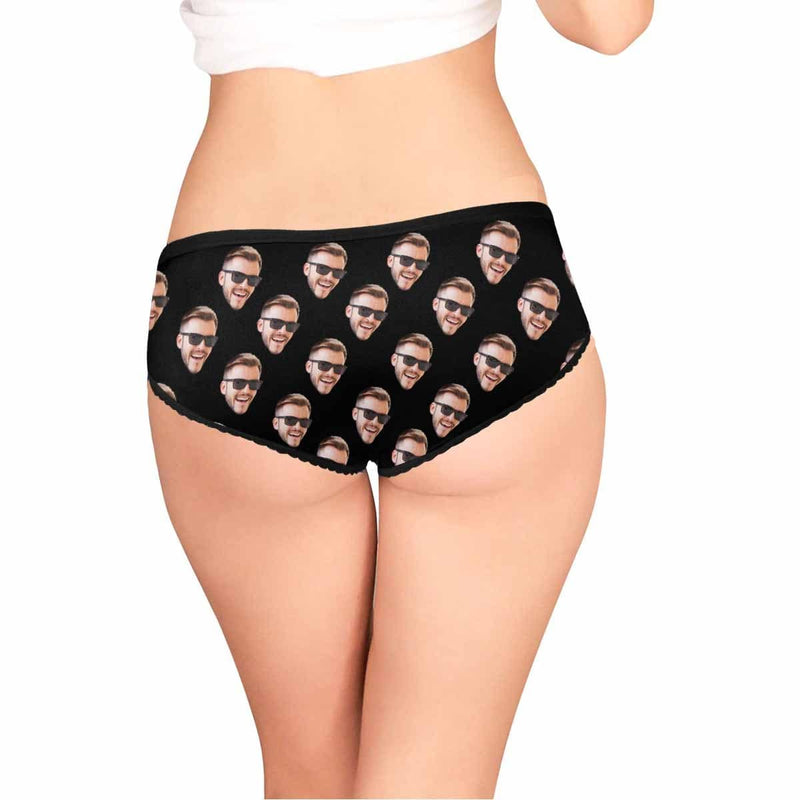 Custom Face Underwear for Her Personalized Photo Panties Women's High-Cut Briefs Lovers Gift