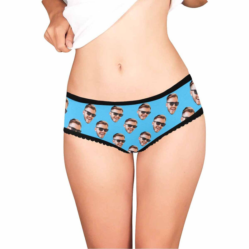 Custom Face Underwear for Her Personalized Photo Panties Women's High-Cut Briefs Lovers Gift