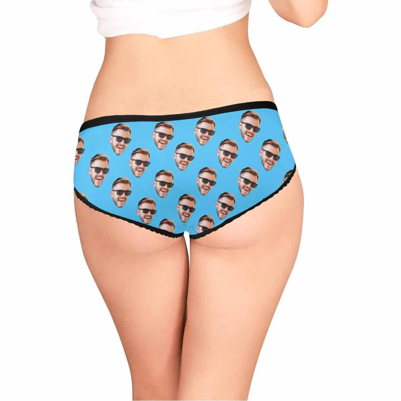 Custom Face Underwear for Her Personalized Photo Panties Women's High-Cut Briefs Lovers Gift