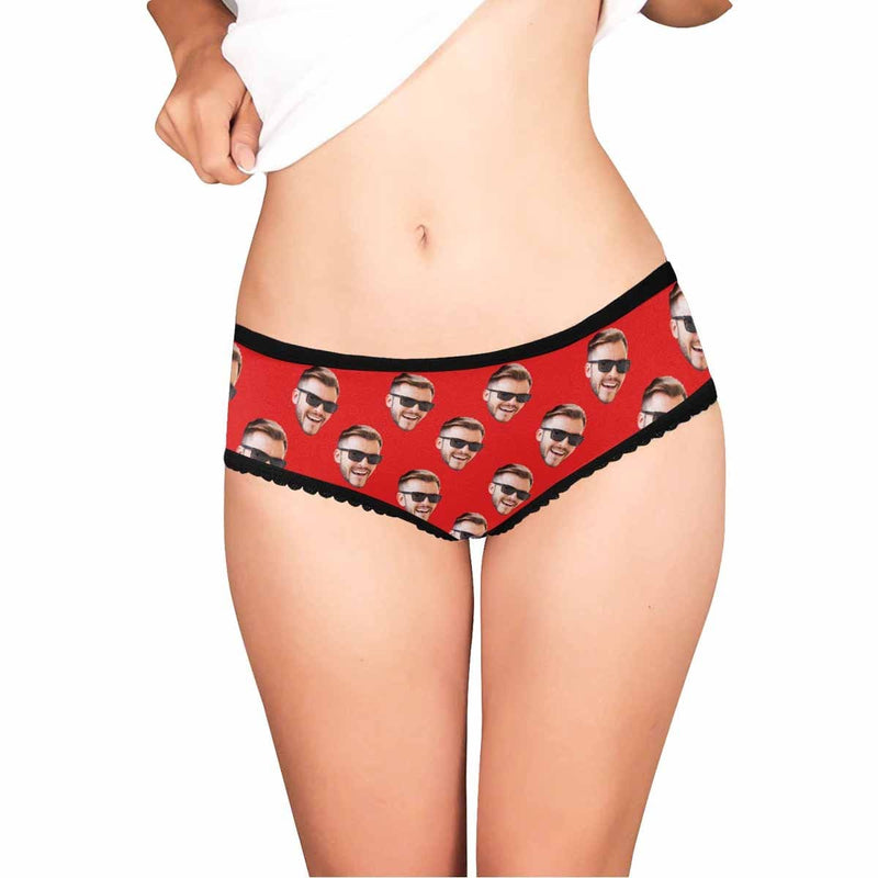 Custom Face Underwear for Her Personalized Photo Panties Women's High-Cut Briefs Lovers Gift