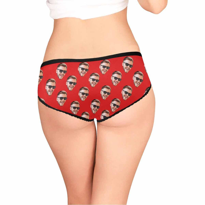 Custom Face Underwear for Her Personalized Photo Panties Women's High-Cut Briefs Lovers Gift