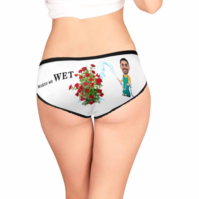 Custom Face Underwear for Women Personalized Wet Women's High Waist Briefs Funny Lovers Gift