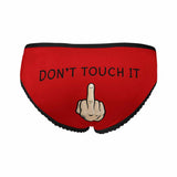 Custom Face Underwear Personalized Don's Touch It Women's High-cut Briefs Valentine's Day Gift For Her