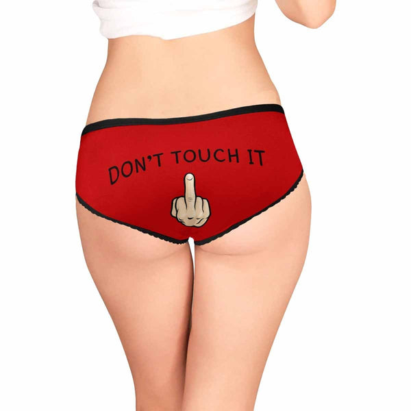 Custom Face Underwear Personalized Don's Touch It Women's High-cut Briefs Valentine's Day Gift For Her