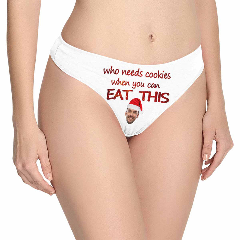 Custom Face Underwear Personalized Eat This Women's Classic Thong Valentine's Day Lingerie Gift For Her