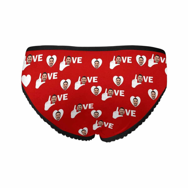 Custom Face Underwear Personalized Finger Love Women's High-cut Briefs Gift For Her